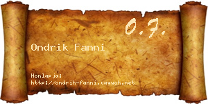 Ondrik Fanni névjegykártya