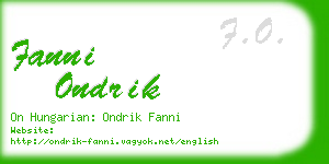 fanni ondrik business card